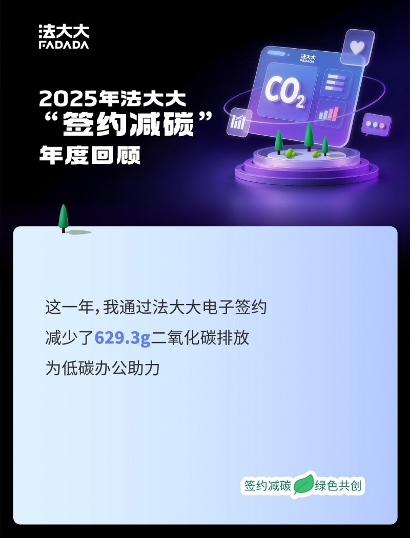 签约即减碳！法大大发布《2025签约减碳与低碳办公白皮书》解锁“双碳”最佳实践